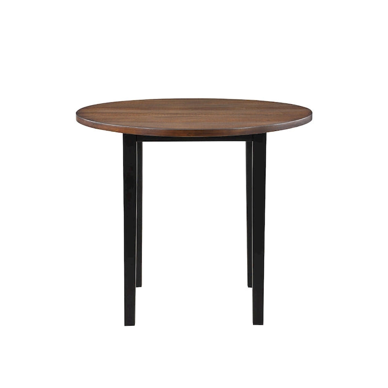 Ensemble de table de comptoir ronde 5 pièces Jeremy 42 pouces avec siège en tissu, marron et noir