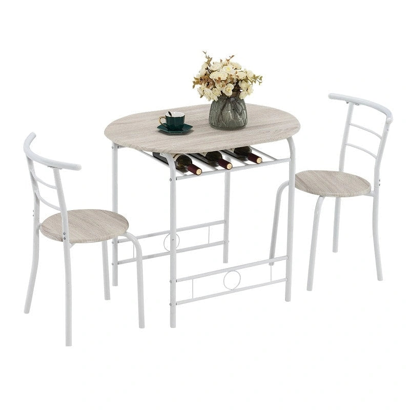 Ensemble de 3 tables de petit-déjeuner et 2 chaises de salle à manger