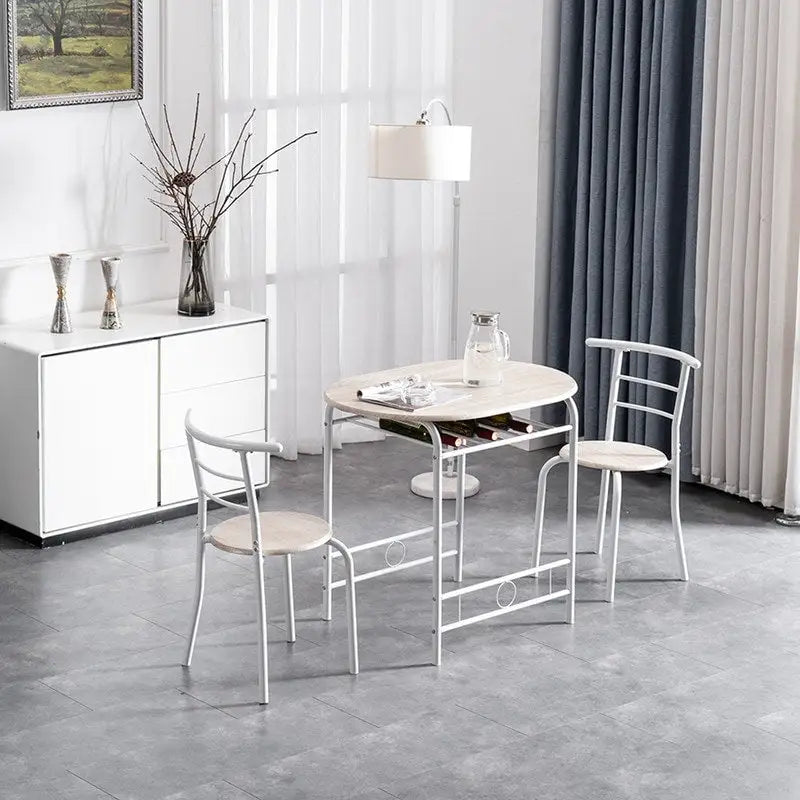 Ensemble de 3 tables de petit-déjeuner et 2 chaises de salle à manger
