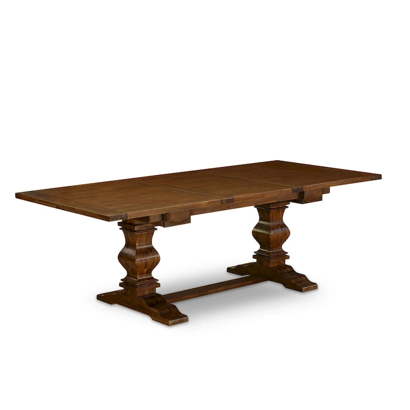 Ensemble de salle à manger East West Furniture – une table rectangulaire et des chaises en tissu lin beige clair (option de pièces)