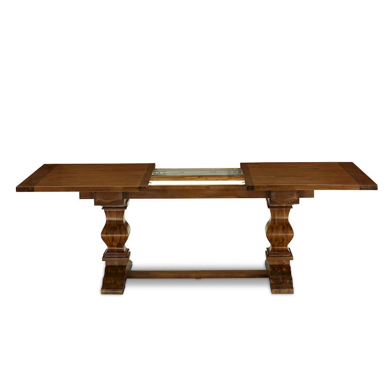 Ensemble de salle à manger East West Furniture – une table rectangulaire et des chaises en tissu lin beige clair (option de pièces)