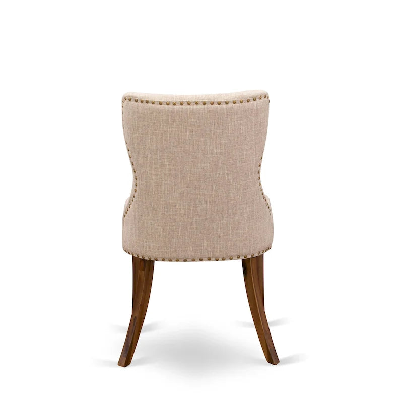 Ensemble de salle à manger East West Furniture – une table rectangulaire et des chaises en tissu lin beige clair (option de pièces)