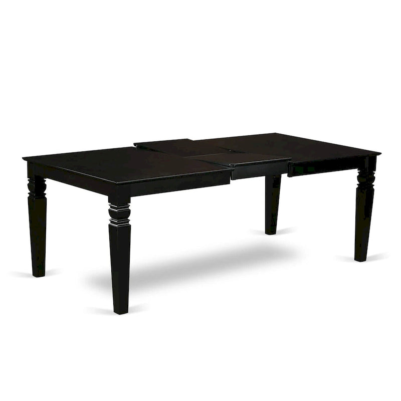 East West Furniture - Ensemble de table de cuisine - une table de salle à manger rectangulaire et des chaises de salle à manger, noir (options de pièces)