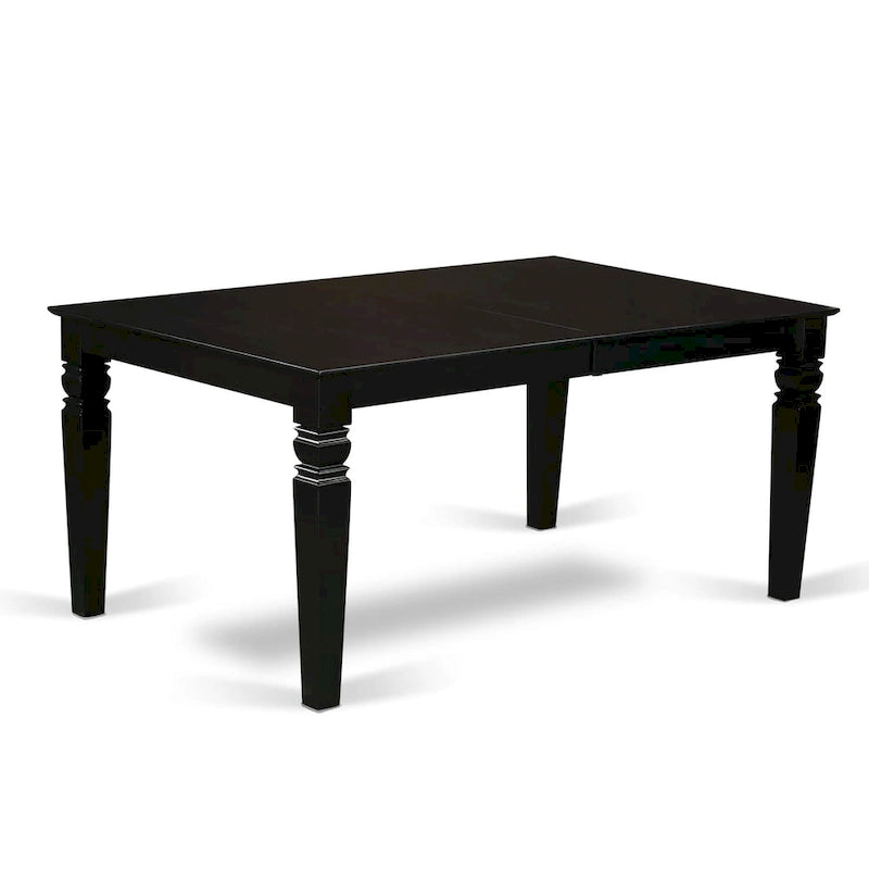 East West Furniture - Ensemble de table de cuisine - une table de salle à manger rectangulaire et des chaises de salle à manger, noir (options de pièces)