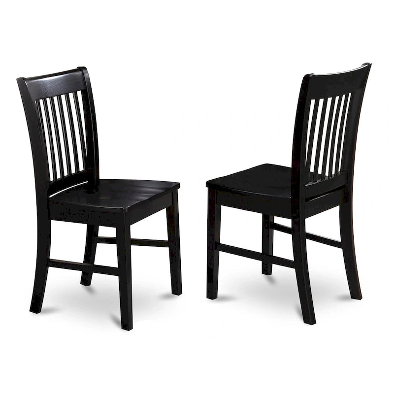 East West Furniture - Ensemble de table de cuisine - une table de salle à manger rectangulaire et des chaises de salle à manger, noir (options de pièces)
