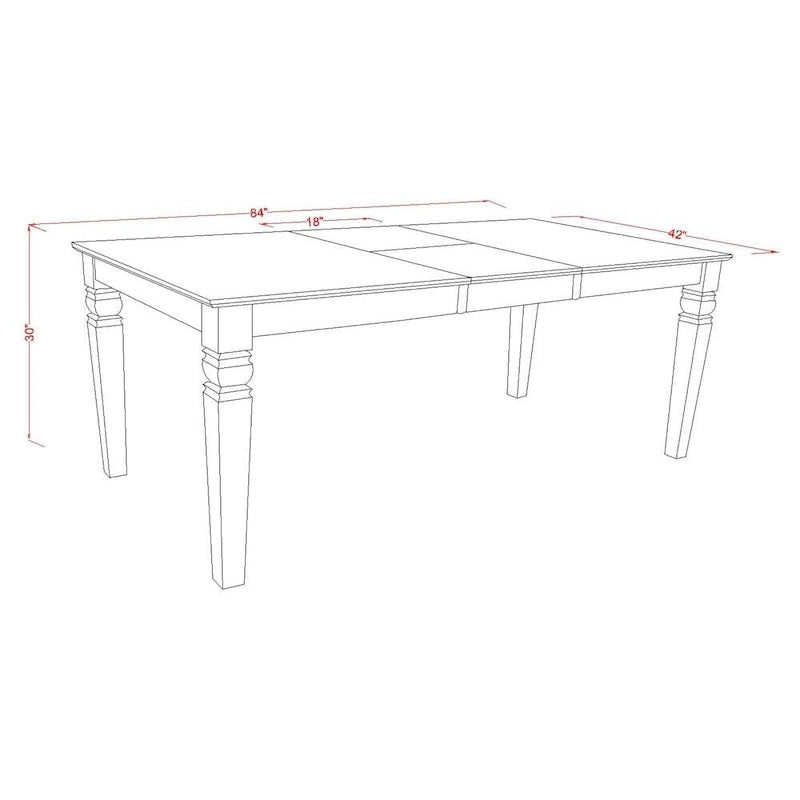 East West Furniture - Ensemble de table de cuisine - une table de salle à manger rectangulaire et des chaises de salle à manger, noir (options de pièces)