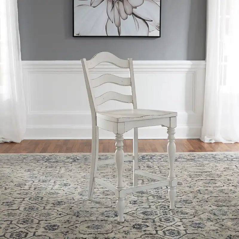 Ensemble de table de rassemblement 5 pièces Magnolia Manor blanc antique écorce patinée