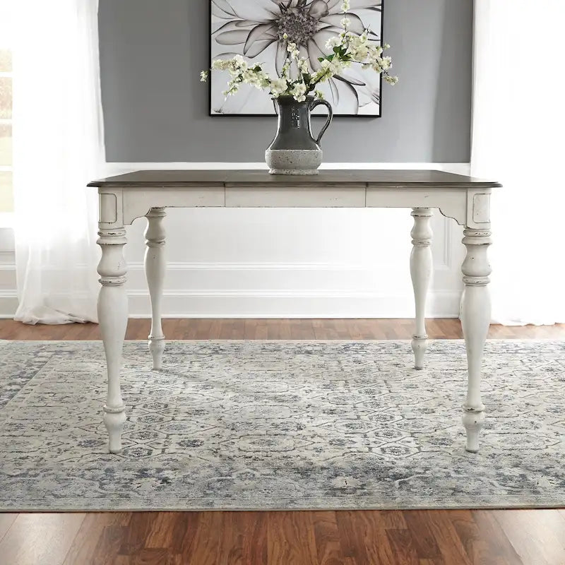 Ensemble de table de rassemblement 5 pièces Magnolia Manor blanc antique écorce patinée