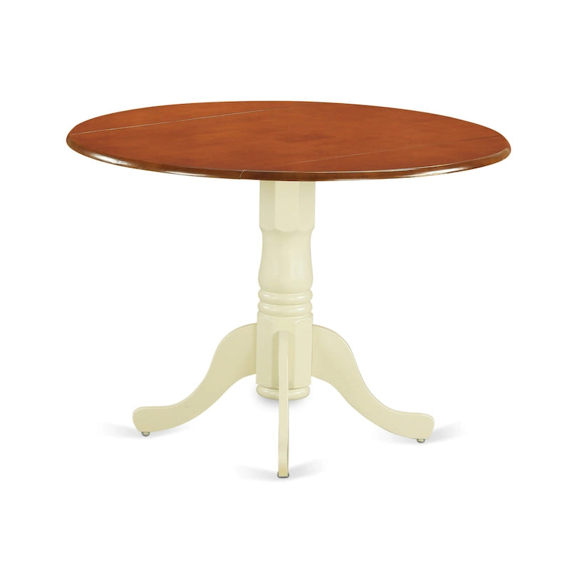 Ensemble de salle à manger East West Furniture – une table de salle à manger ronde et des chaises en bois, coloris Buttermilk & Cherry (options de pièces)