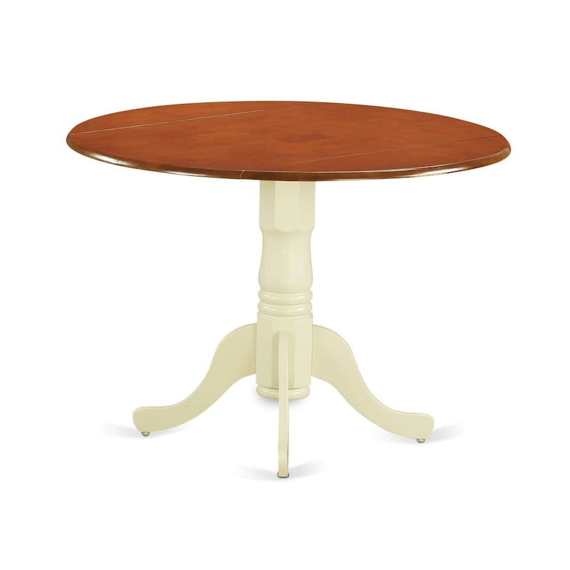 Ensemble de salle à manger East West Furniture – une table de salle à manger ronde et des chaises en bois, coloris Buttermilk & Cherry (options de pièces)
