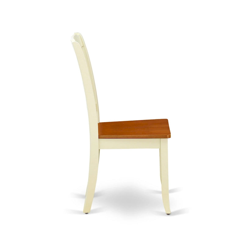 Ensemble de salle à manger East West Furniture – une table de salle à manger ronde et des chaises en bois, coloris Buttermilk & Cherry (options de pièces)