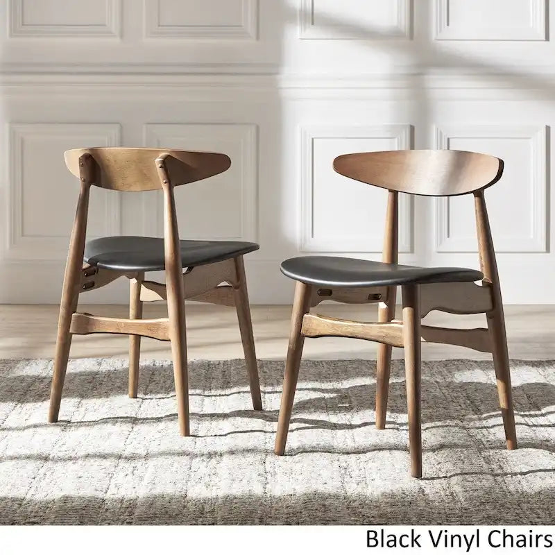 Ensemble de salle à manger rectangulaire Nadine en noyer foncé – Chaises à dossier incurvé par iNSPIRE Q Modern