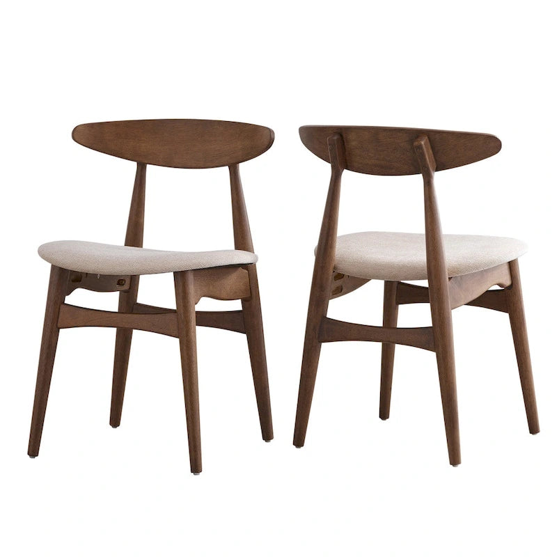 Ensemble de salle à manger rectangulaire Nadine en noyer foncé – Chaises à dossier incurvé par iNSPIRE Q Modern