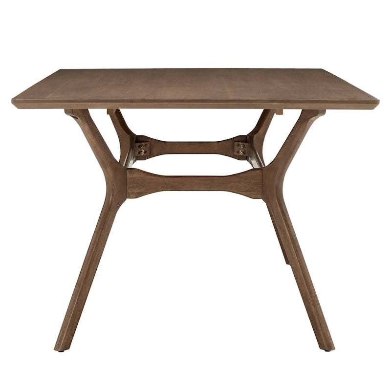 Ensemble de salle à manger rectangulaire Nadine en noyer foncé – Chaises à dossier incurvé par iNSPIRE Q Modern