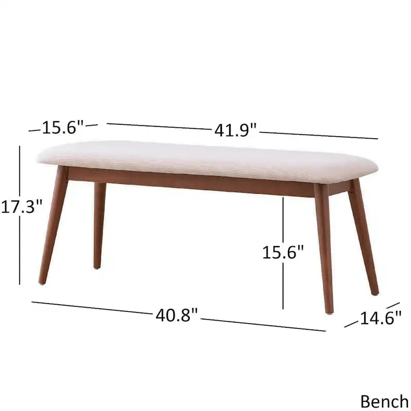 Ensemble de salle à manger rectangulaire Nadine en noyer foncé – Chaises à dossier incurvé par iNSPIRE Q Modern