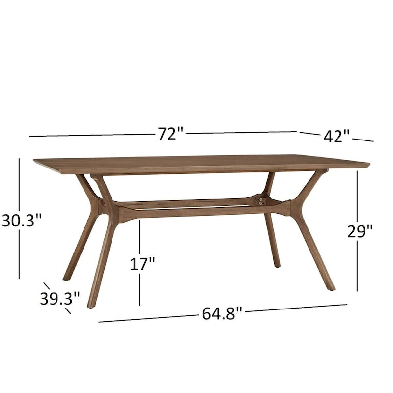 Ensemble de salle à manger rectangulaire Nadine en noyer foncé – Chaises à dossier incurvé par iNSPIRE Q Modern