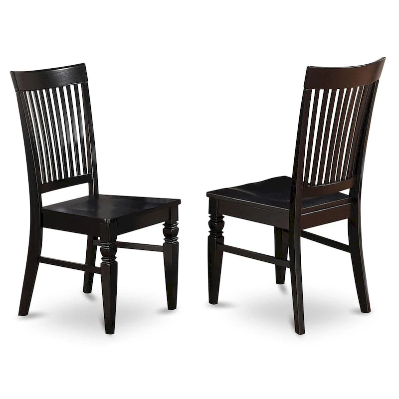 East West Furniture – Ensemble de meubles de salle à manger – Une table de cuisine rectangulaire et des chaises de salle à manger, noir (options de pièces)