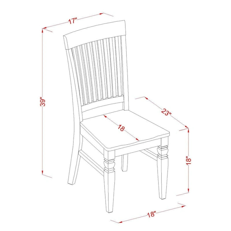East West Furniture – Ensemble de meubles de salle à manger – Une table de cuisine rectangulaire et des chaises de salle à manger, noir (options de pièces)