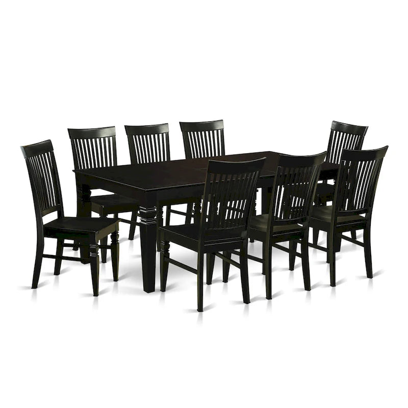 East West Furniture – Ensemble de meubles de salle à manger – Une table de cuisine rectangulaire et des chaises de salle à manger, noir (options de pièces)