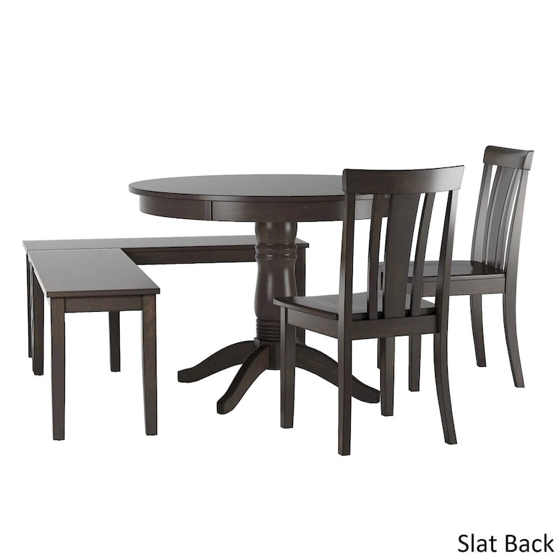 Ensemble de coin-repas Wilmington II avec base de piédestal ronde, fini noir antique, par iNSPIRE Q Classic
