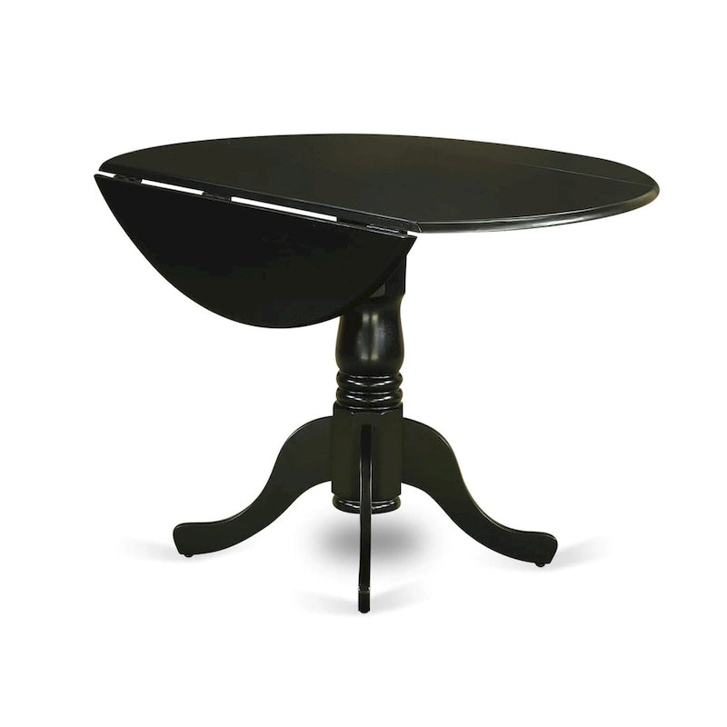 Ensemble de salle à manger East West Furniture – une table de cuisine ronde et des chaises en similicuir couleur Jaune clair, Noir (Options de pièces)