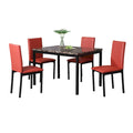 Ensemble de salle à manger 5 pièces en métal et faux marbre Roundhill Furniture Citico