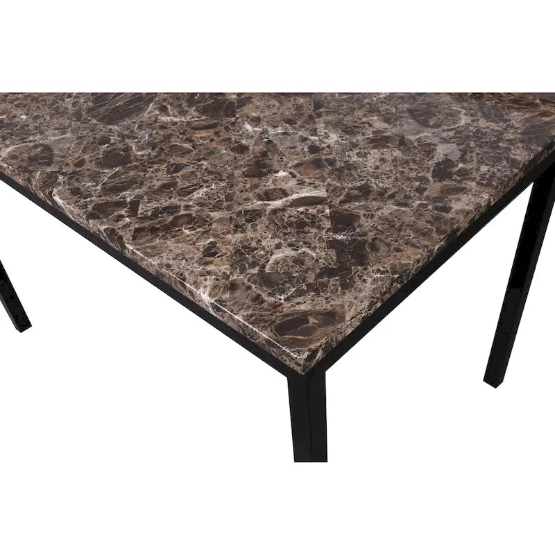 Ensemble de salle à manger 5 pièces en métal et faux marbre Roundhill Furniture Citico