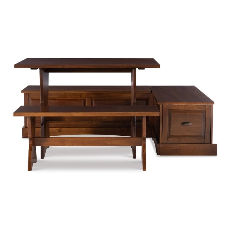 Ensemble de table de coin sans dossier Ame Walnut