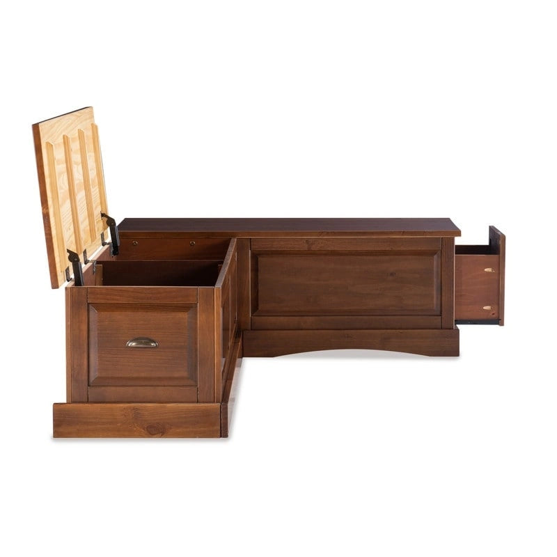 Ensemble de table de coin sans dossier Ame Walnut