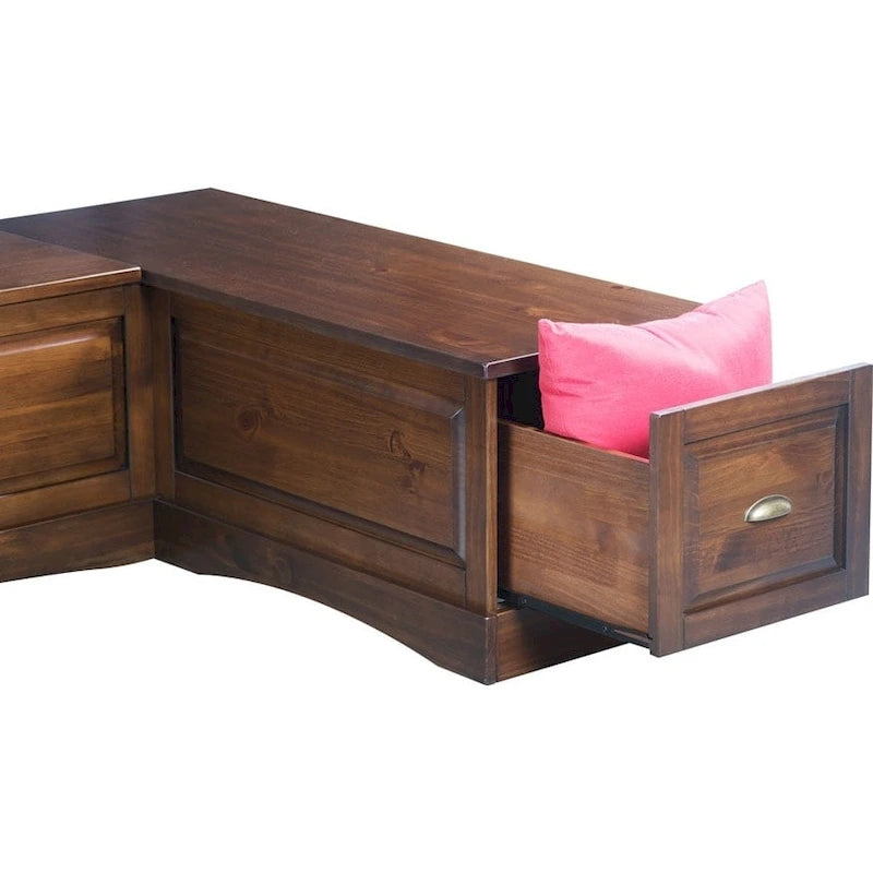 Ensemble de table de coin sans dossier Ame Walnut