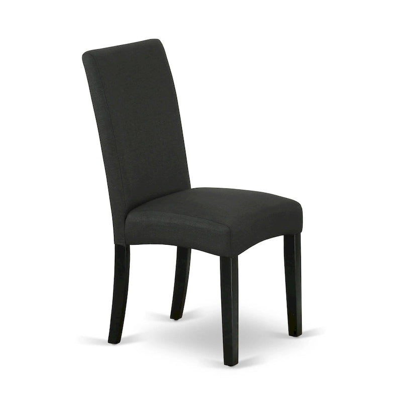 Ensemble de table de cuisine East West Furniture - une table ronde et des chaises en tissu de lin de couleur noire, noir (option de pièces)