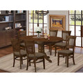 East West Furniture Ensemble de table de cuisine 7 pièces - une table de salle à manger ovale et 6 chaises de cuisine, Espresso (options de siège)