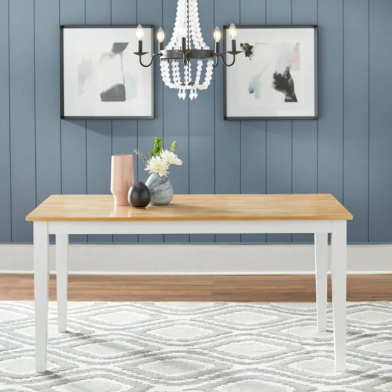 Ensemble de salle à manger 7 pièces Simple Living Crossback blanc/naturel