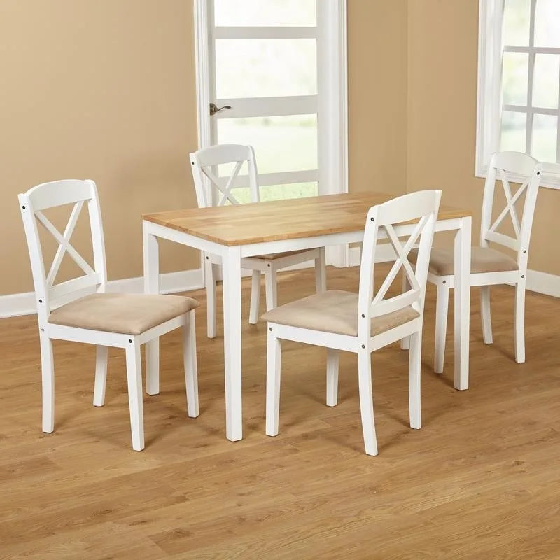 Ensemble de salle à manger Simple Living Crossback 5 pièces blanc