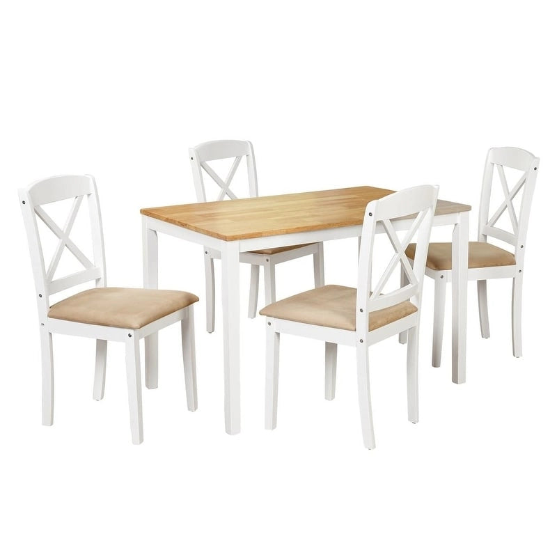Ensemble de salle à manger Simple Living Crossback 5 pièces blanc