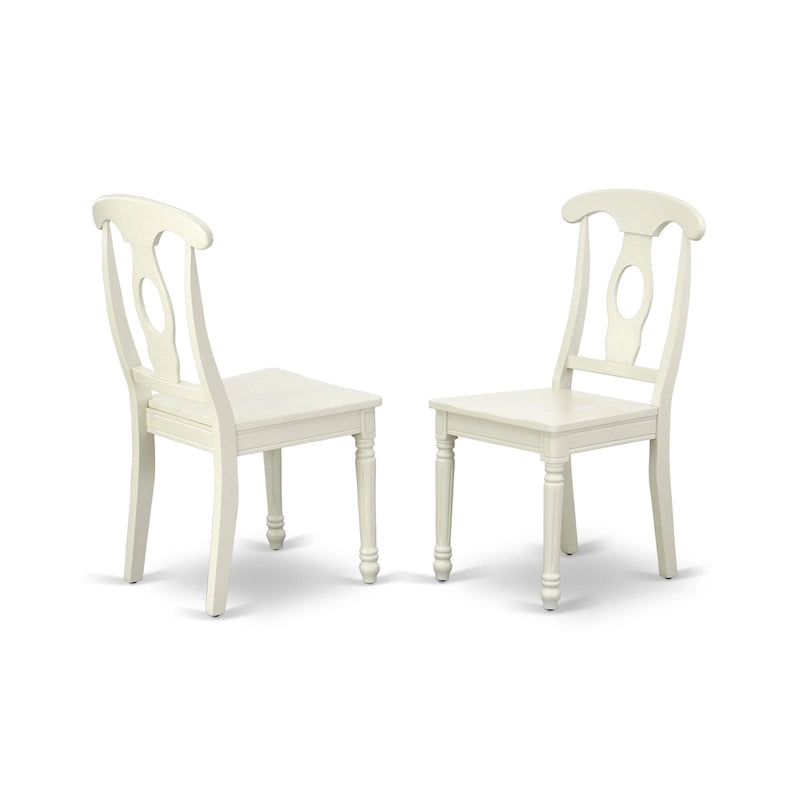 East West Furniture Salle à Manger - une Table à Manger Ovale et des Chaises de Cuisine, Blanc Lin (Options de Pièces)