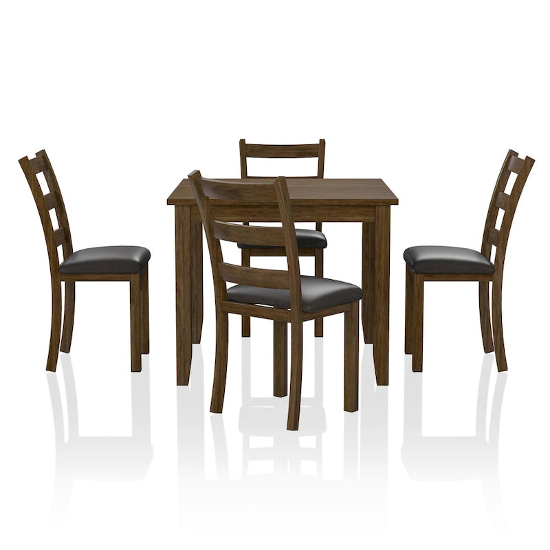 Ensemble de table à manger 5 pièces en bois massif de noyer de transition Oma par Furniture of America