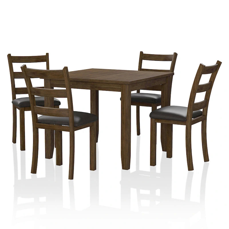Ensemble de table à manger 5 pièces en bois massif de noyer de transition Oma par Furniture of America