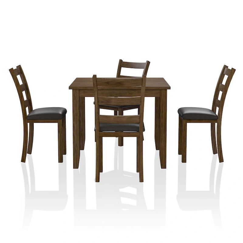 Ensemble de table à manger 5 pièces en bois massif de noyer de transition Oma par Furniture of America