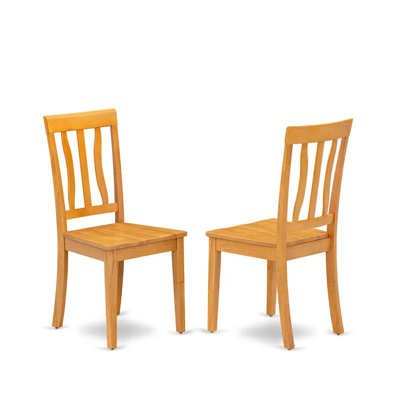 Ensemble de table de cuisine 3 pièces East West Furniture - Une table de salle à manger ronde et 2 chaises de cuisine, 36x36 pouces, chêne (options de siège)