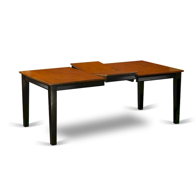 East West Furniture - Ensemble de 9 pièces pour cuisine - une table de salle à manger et 8 chaises de salle à manger, noir et cerisier (options d'assise)