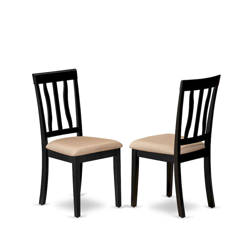 East West Furniture - Ensemble de 9 pièces pour cuisine - une table de salle à manger et 8 chaises de salle à manger, noir et cerisier (options d'assise)