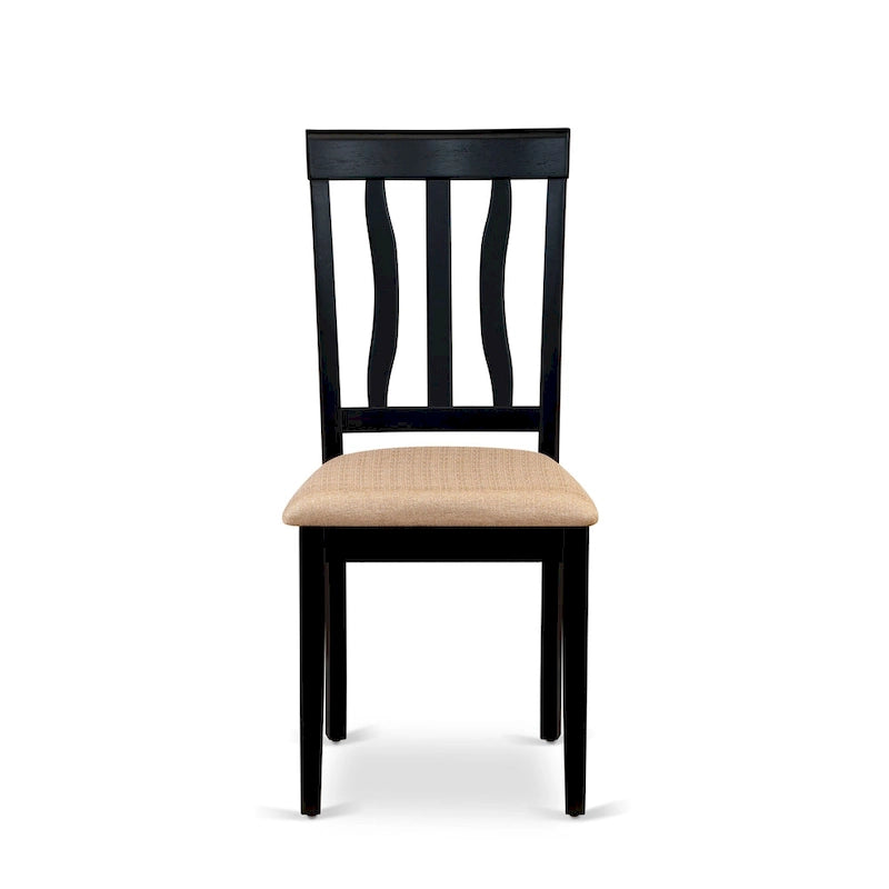 East West Furniture - Ensemble de 9 pièces pour cuisine - une table de salle à manger et 8 chaises de salle à manger, noir et cerisier (options d'assise)