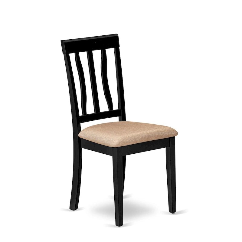 East West Furniture - Ensemble de 9 pièces pour cuisine - une table de salle à manger et 8 chaises de salle à manger, noir et cerisier (options d'assise)
