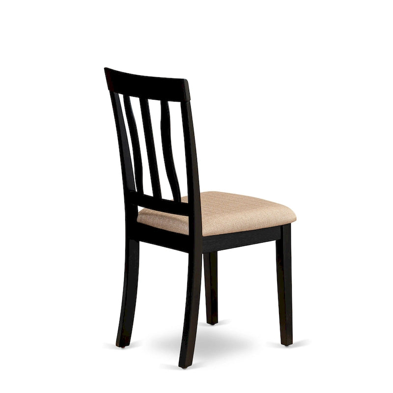 East West Furniture - Ensemble de 9 pièces pour cuisine - une table de salle à manger et 8 chaises de salle à manger, noir et cerisier (options d'assise)