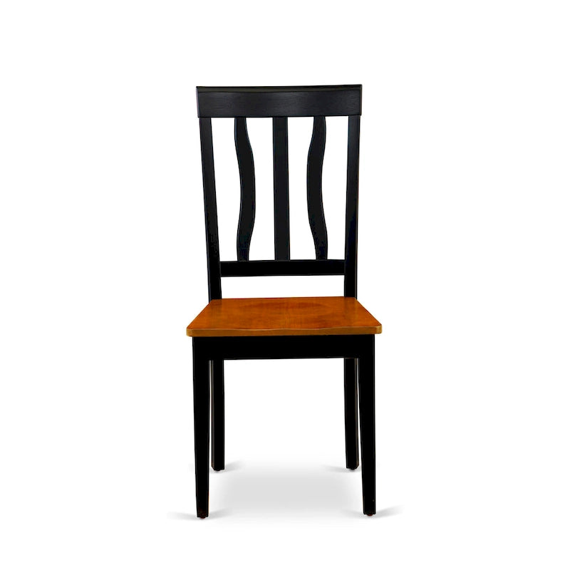 East West Furniture - Ensemble de 9 pièces pour cuisine - une table de salle à manger et 8 chaises de salle à manger, noir et cerisier (options d'assise)