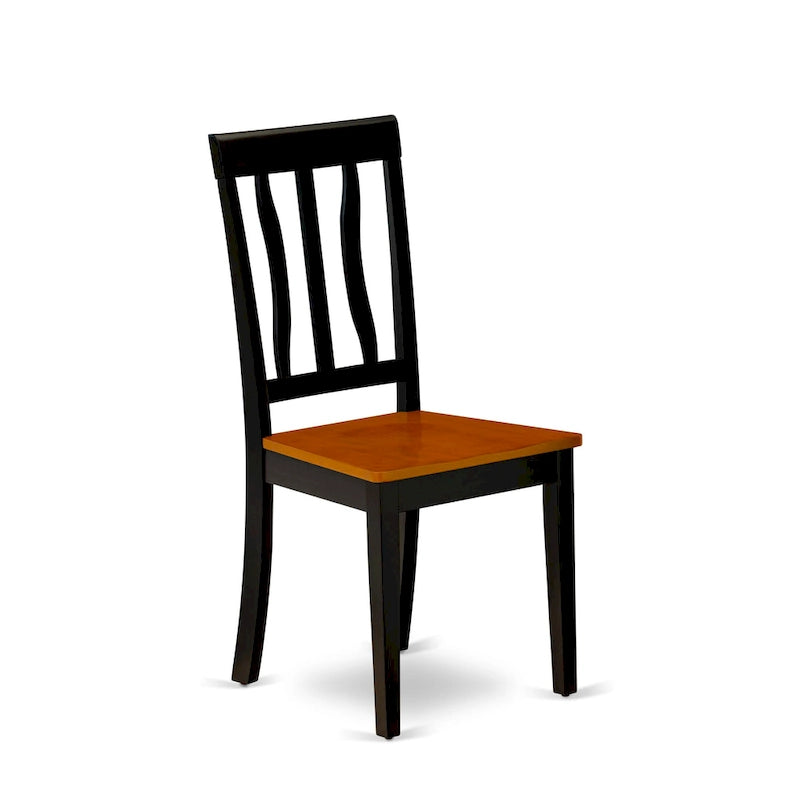East West Furniture - Ensemble de 9 pièces pour cuisine - une table de salle à manger et 8 chaises de salle à manger, noir et cerisier (options d'assise)