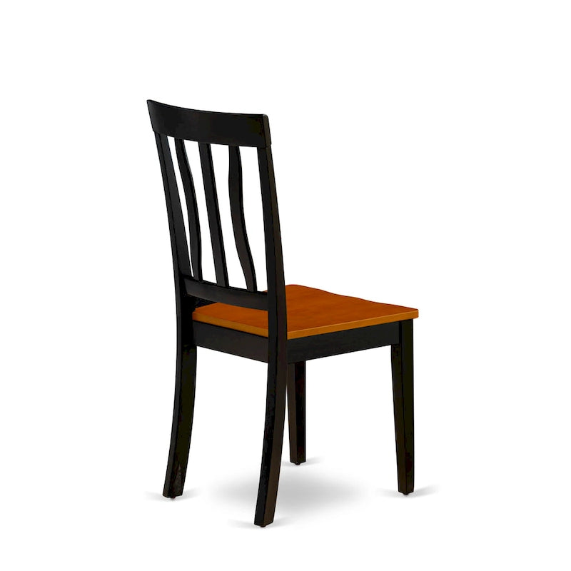 East West Furniture - Ensemble de 9 pièces pour cuisine - une table de salle à manger et 8 chaises de salle à manger, noir et cerisier (options d'assise)