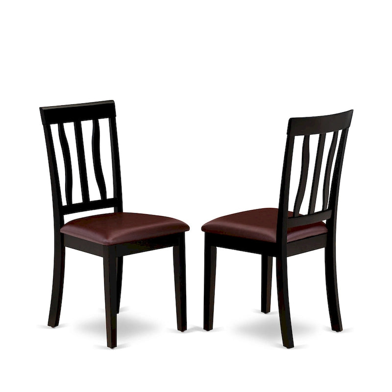 East West Furniture - Ensemble de 9 pièces pour cuisine - une table de salle à manger et 8 chaises de salle à manger, noir et cerisier (options d'assise)