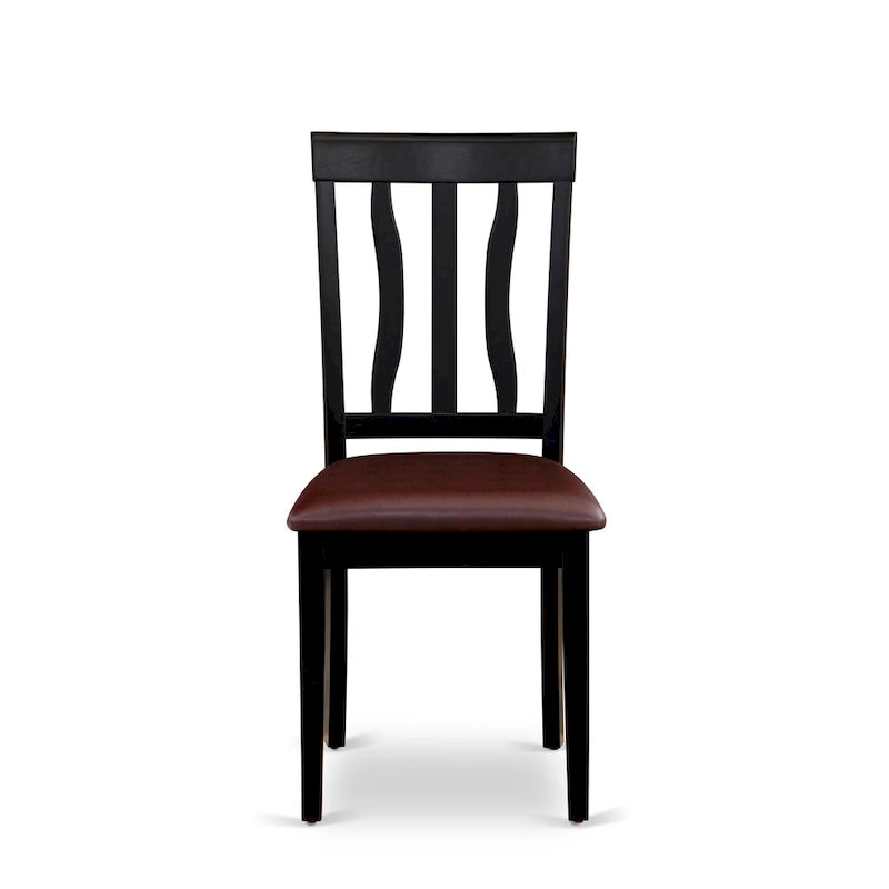 East West Furniture - Ensemble de 9 pièces pour cuisine - une table de salle à manger et 8 chaises de salle à manger, noir et cerisier (options d'assise)